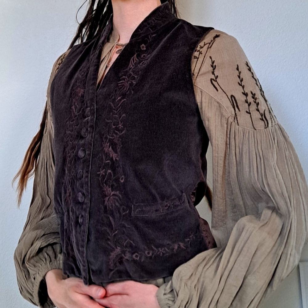 Vintage cotton velvet vest